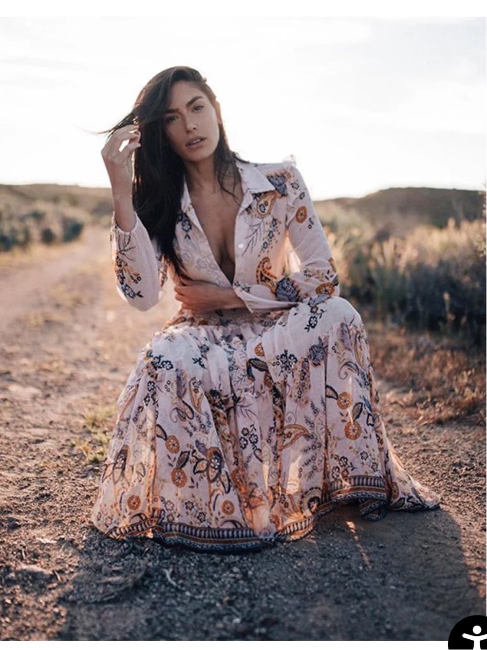 Misa Los Angeles Blush Paisley Tiered Maxi Dress